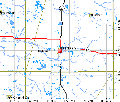 Baldwin, MI map