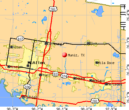 Muniz, TX map