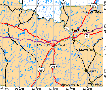 Milford, PA map