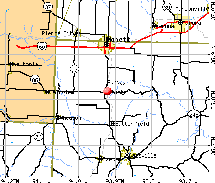 Purdy, MO map
