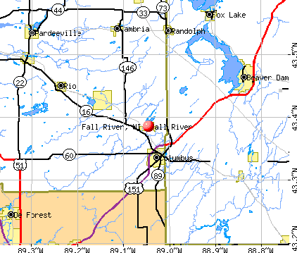 Fall River, WI map