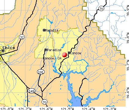 Susanville Ca Map. Concow, CA map