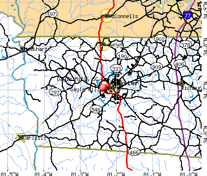 Gayle Mill, SC map