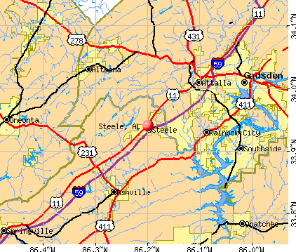 Steele, AL map