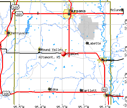 Altamont, KS map