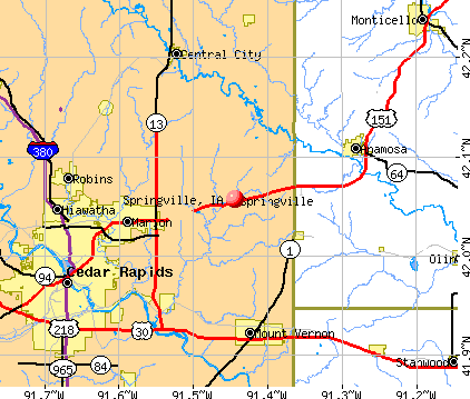 Springville, IA map
