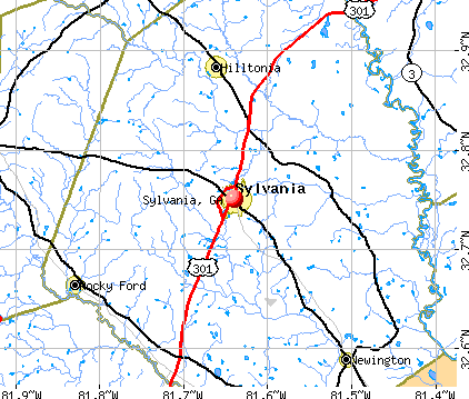 Sylvania, GA map