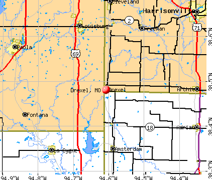 Drexel, MO map
