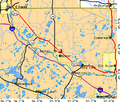 Becker, MN map