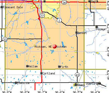 Hickman, NE map