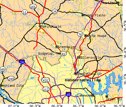 Ridgetop, TN map