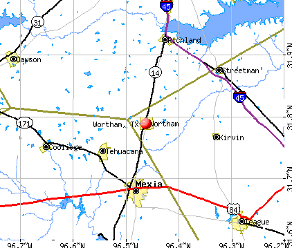 Wortham, TX map