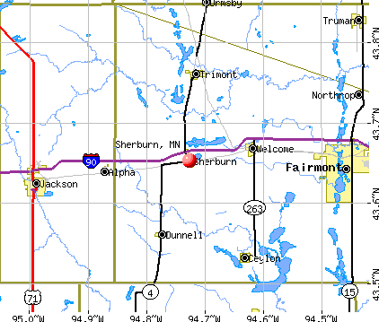 Sherburn, MN map