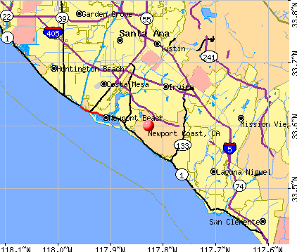 Newport Coast, CA map