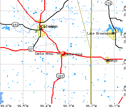 Santa Anna, TX map