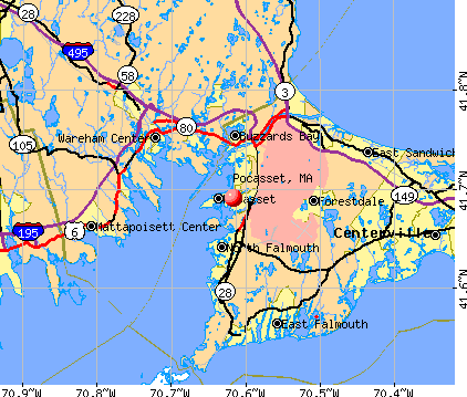 Pocasset, MA map