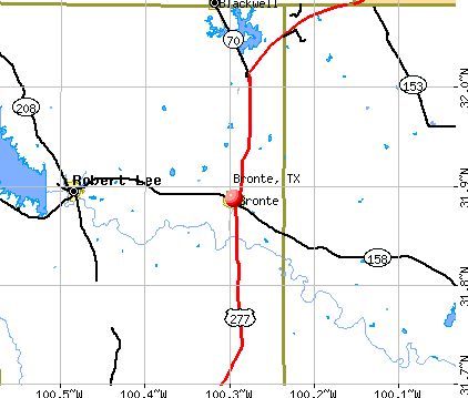 Bronte, TX map