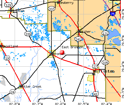 East Bronson, FL map
