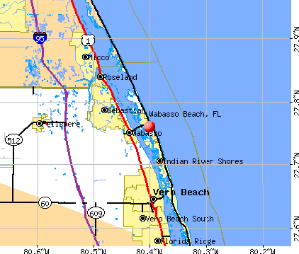 Wabasso Beach, FL map
