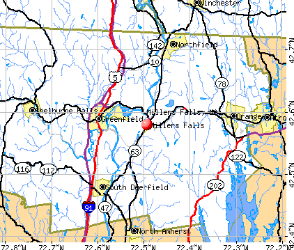 Millers Falls, MA map