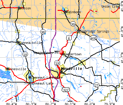Saegertown, PA map