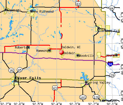 Baldwin, WI map
