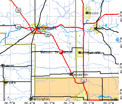 Walton, IN map