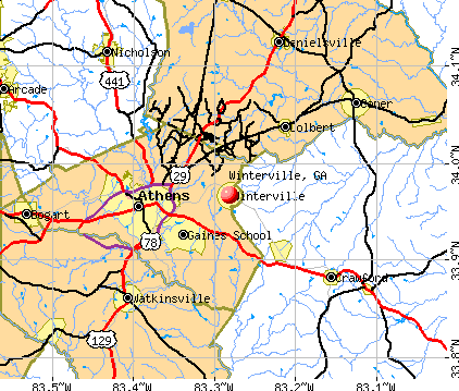 Winterville, GA map