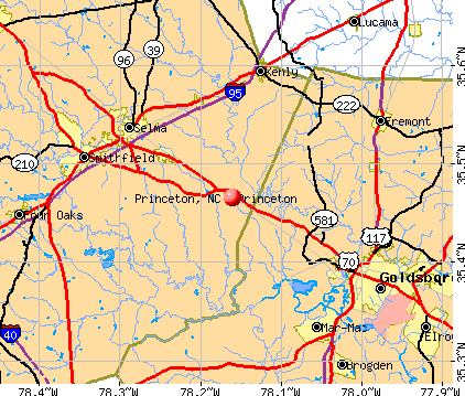 Princeton, NC map