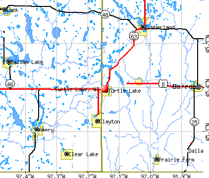 Turtle Lake, WI map