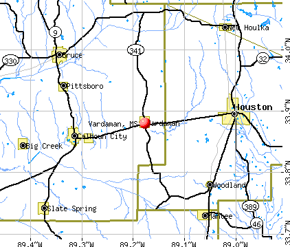 Vardaman, MS map
