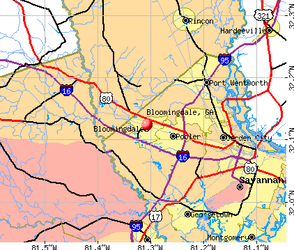 Bloomingdale, GA map