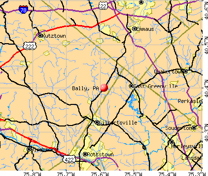 Bally, PA map