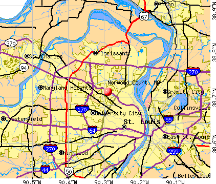 Norwood Court, MO map