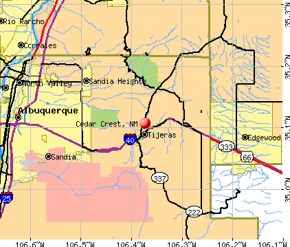 Cedar Crest, NM map