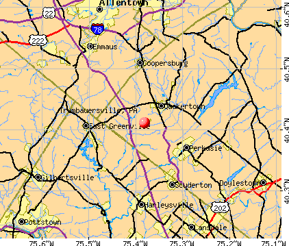 Trumbauersville, PA map