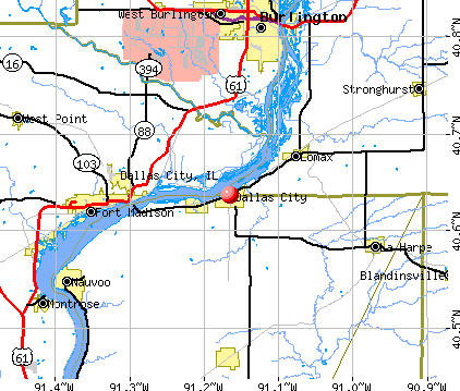 Dallas City, IL map