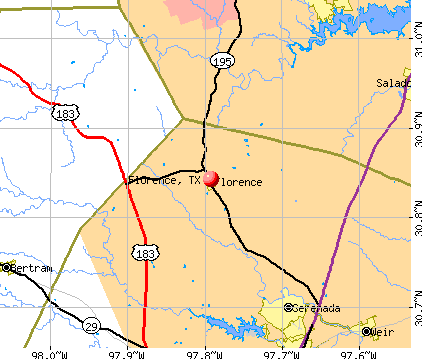 Florence, TX map