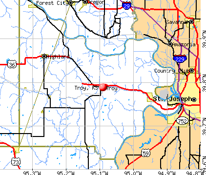 Troy, KS map