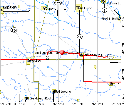 Aplington, IA map