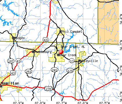 Bear Creek, AL map