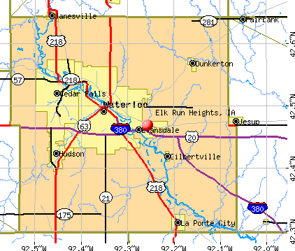 Elk Run Heights, IA map