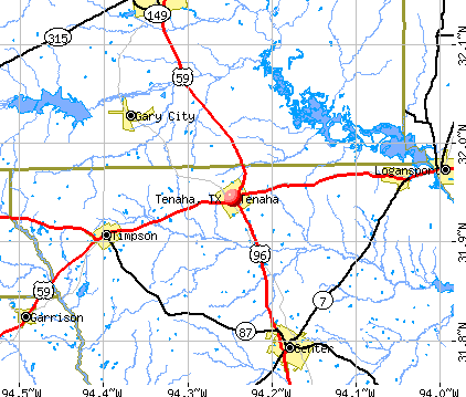 Tenaha, TX map