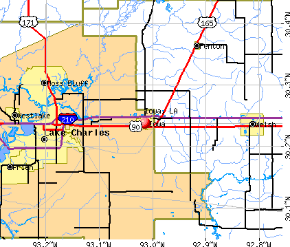 Iowa, LA map