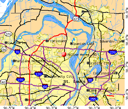 Moline Acres, MO map