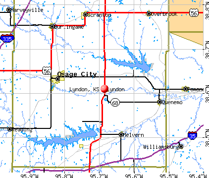 Lyndon, KS map