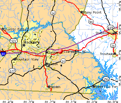 Claremont, NC map