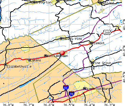 Reinerton-Orwin-Muir, PA map