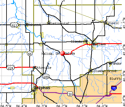 Kalida, OH map