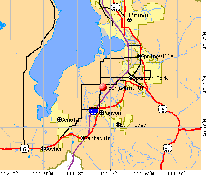 Benjamin, UT map